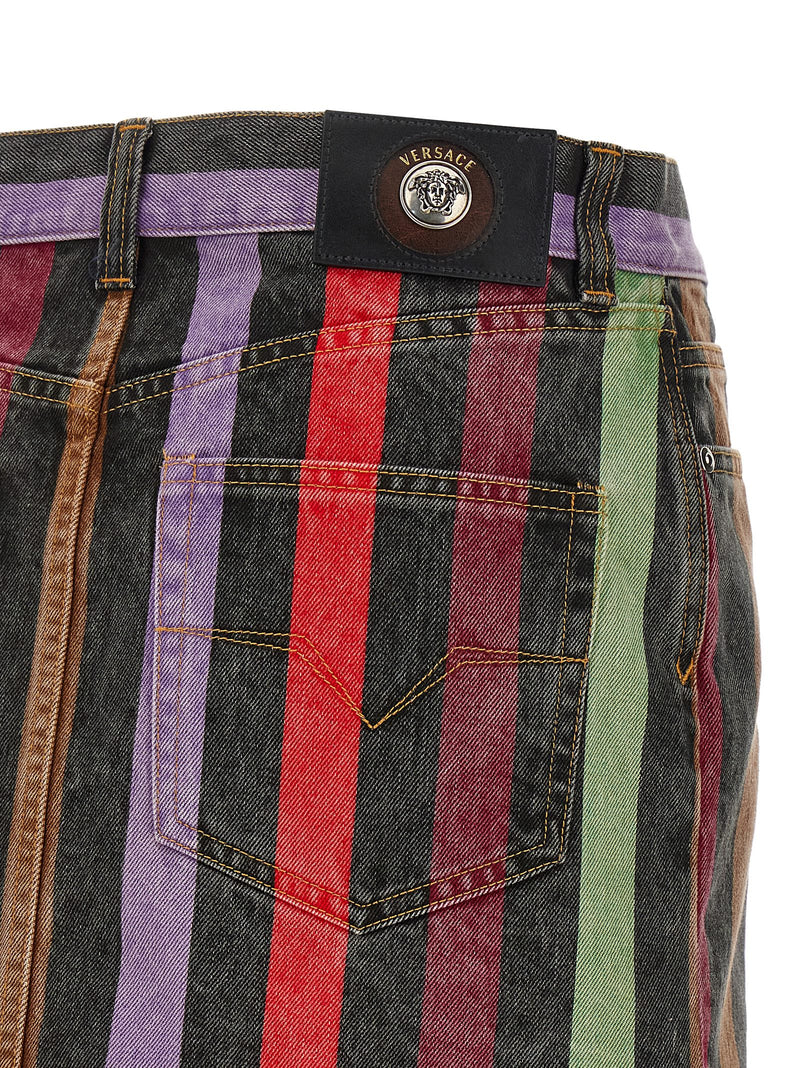 Versace Versace Striped Denim Skirt