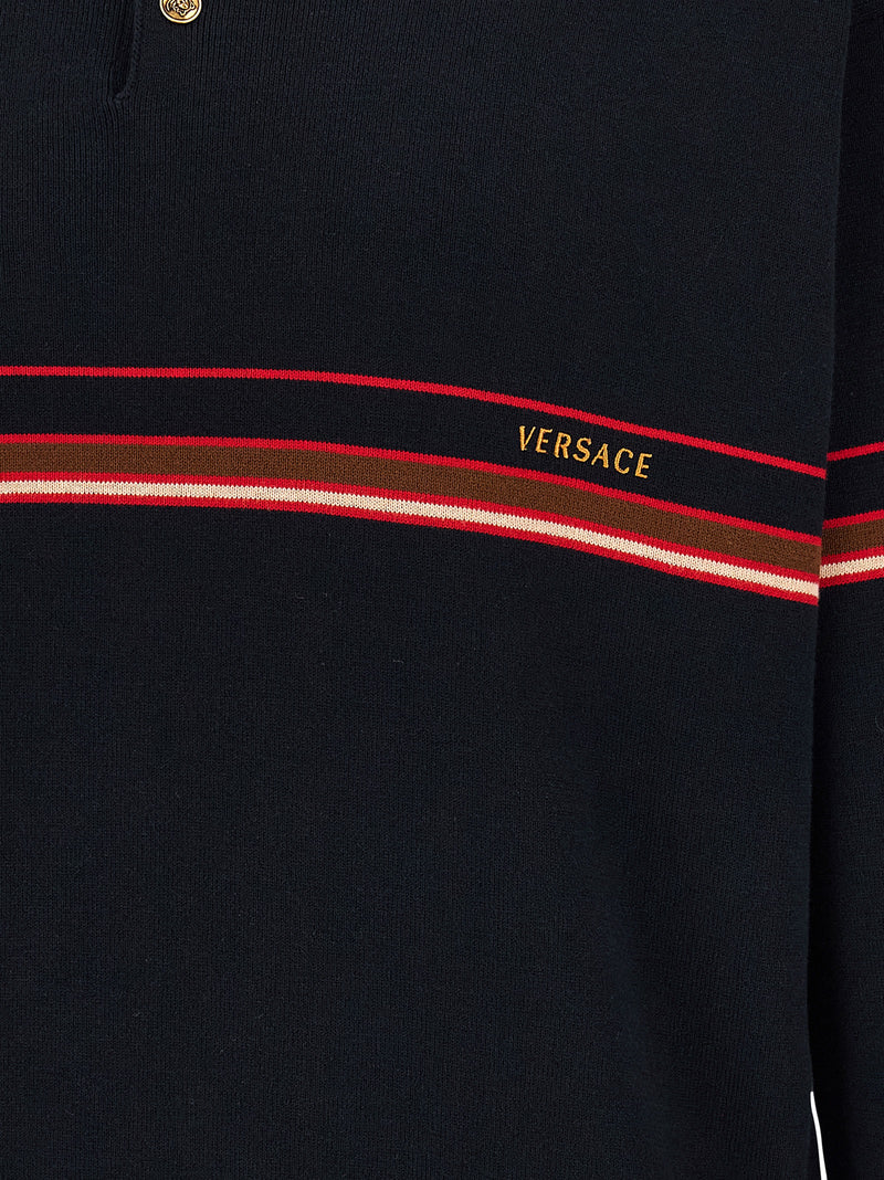 Versace Versace Inlaid Striped Polo Shirt