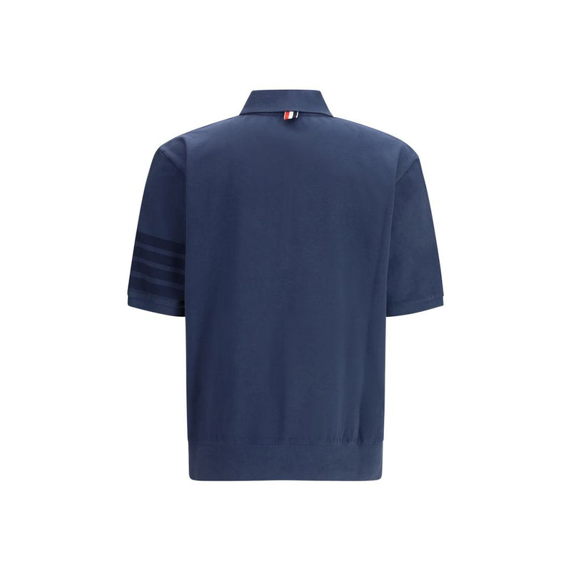 Polo in cotone blu Thom Browne