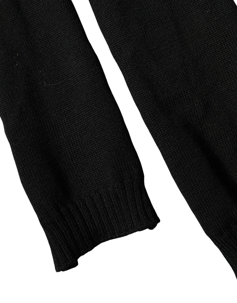 Fular de cuello de punto de lana negra Dolce & Gabbana 259cm x 17cm, bufanda para hombre