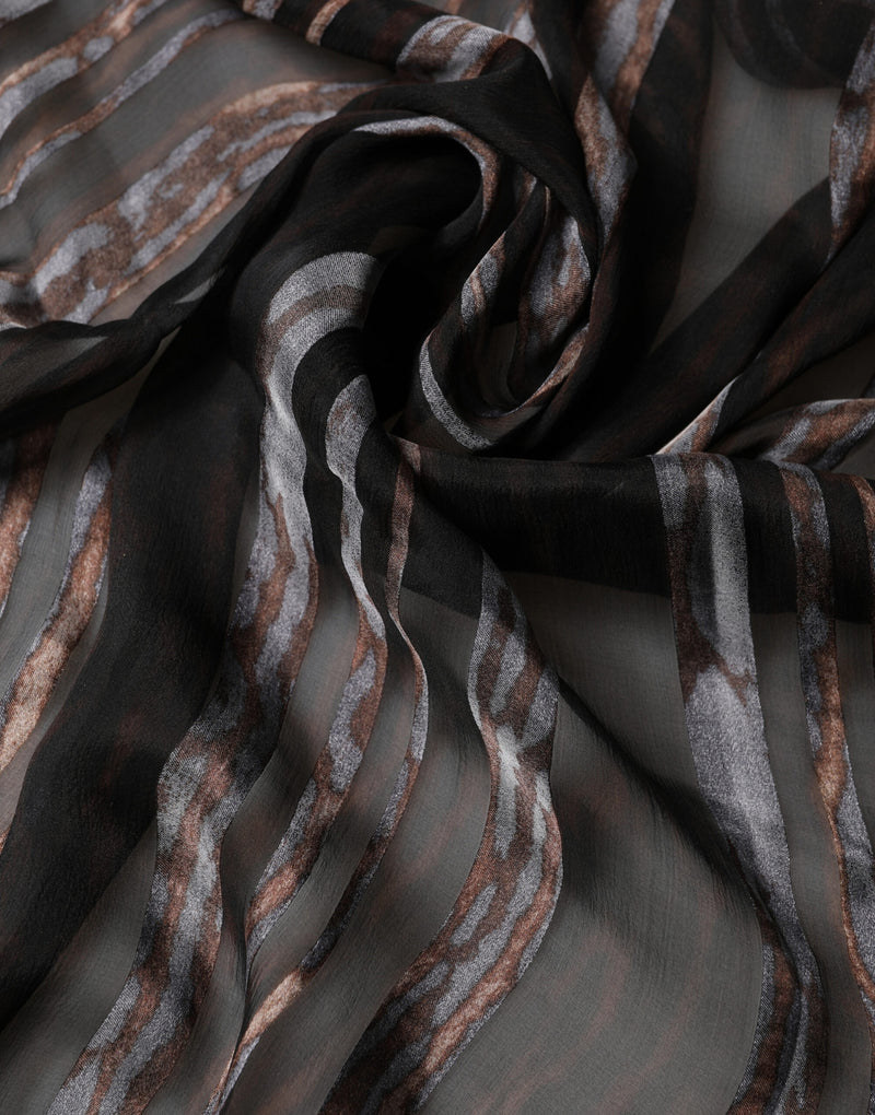 Dolce & Gabbana Black Stripes Silk Wrap Shawl Stole 193cm x 131cm Scarf