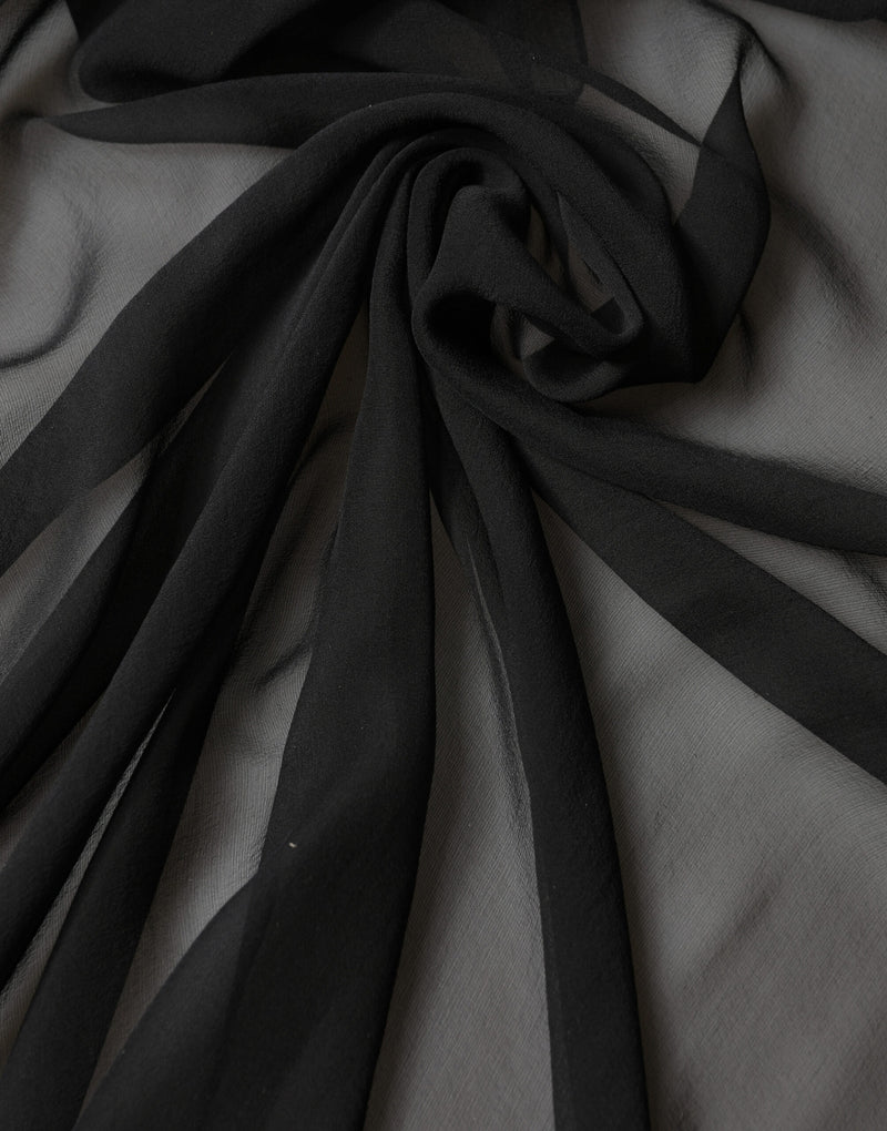 Dolce & Gabbana Black Silk Neck Wrap Shawl Stole 167cm x 126cm Scarf