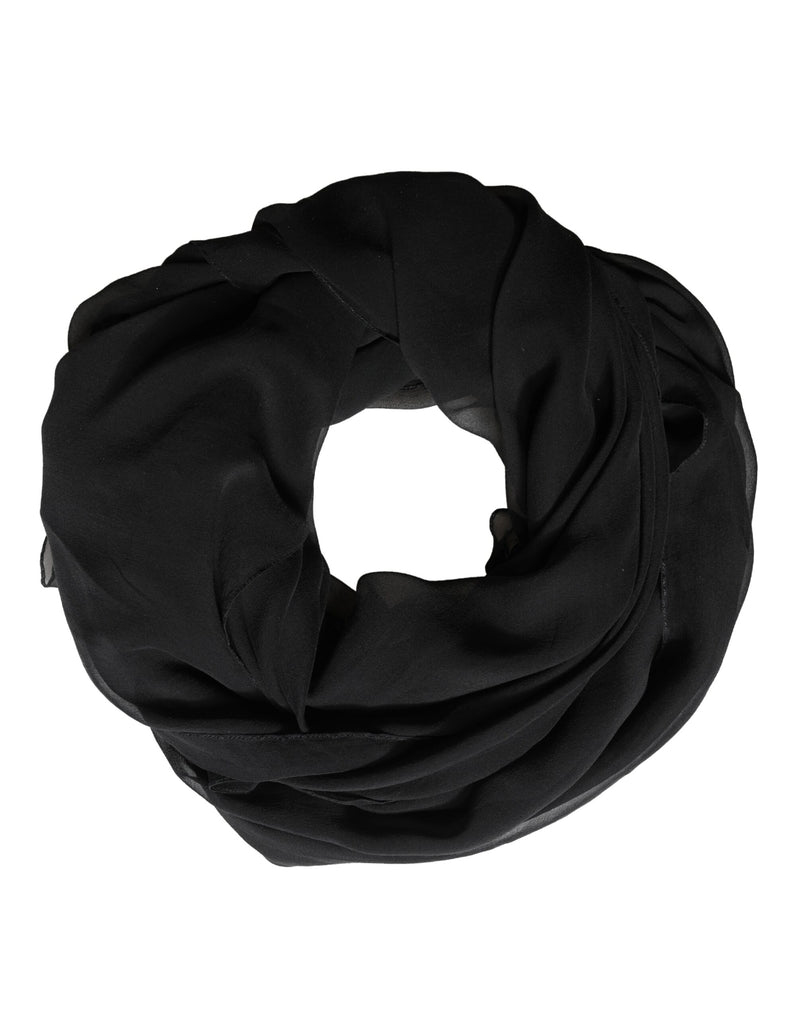 Dolce & Gabbana Black Silk Neck Wrap Shawl Stole 167cm x 126cm Scarf