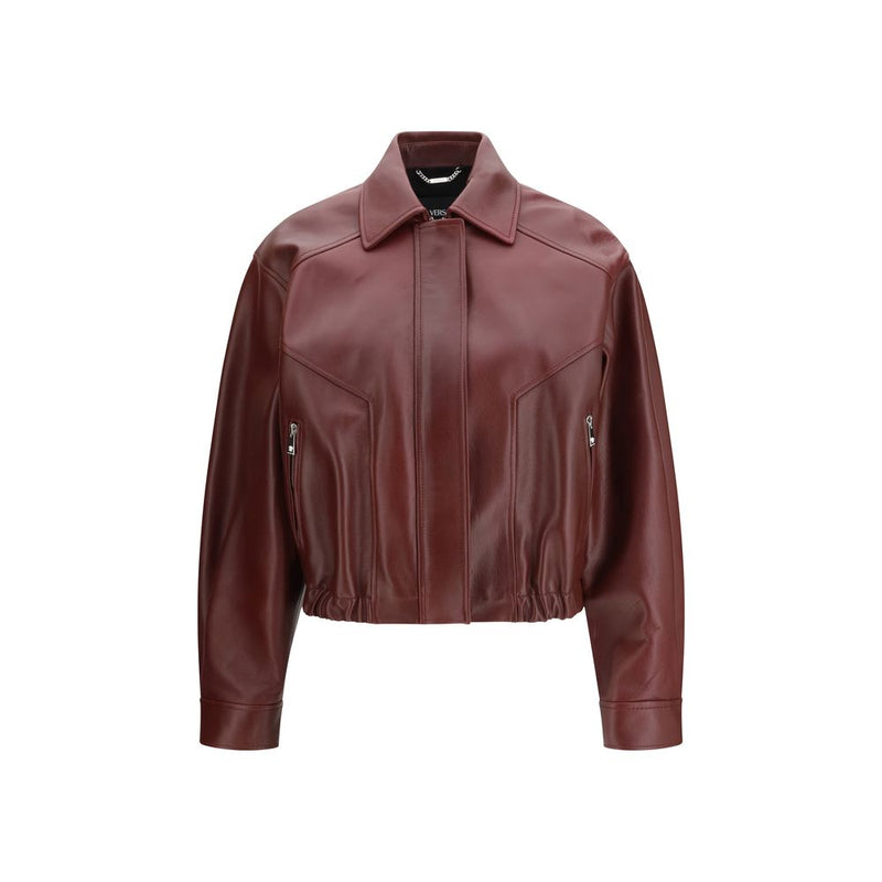 Versace Bordeaux Calf Leather Bos Taurus Leather Jacket