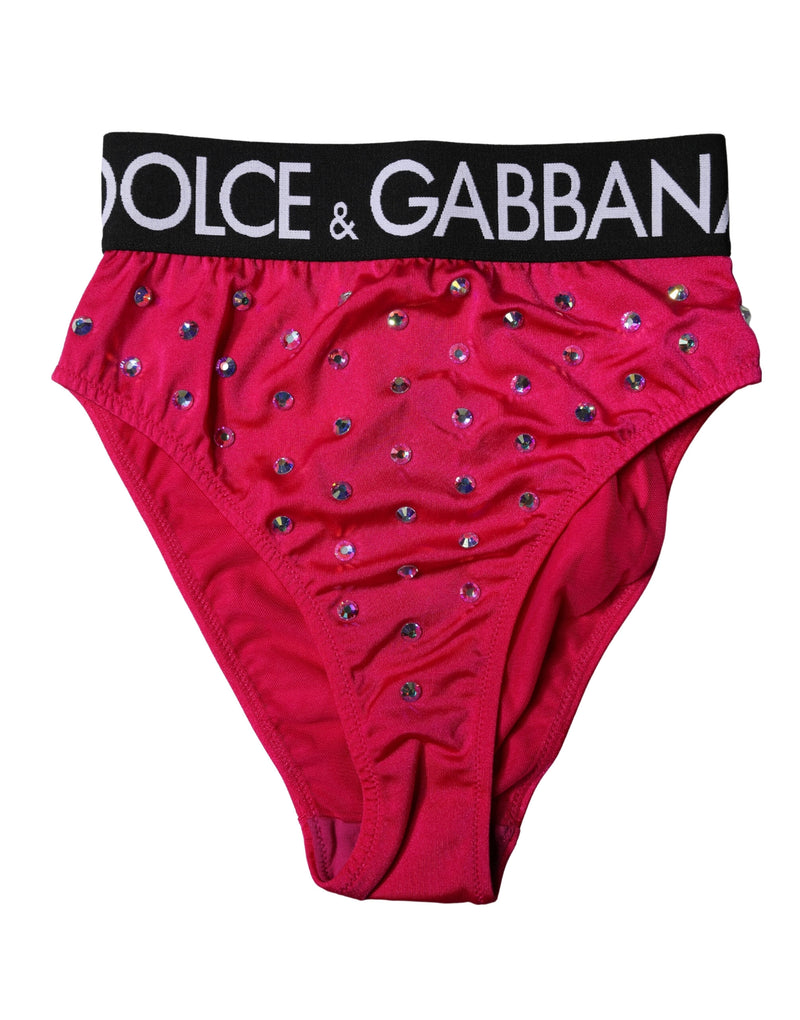 Culotte taille haute rose ornée du logo Dolce & Gabbana
