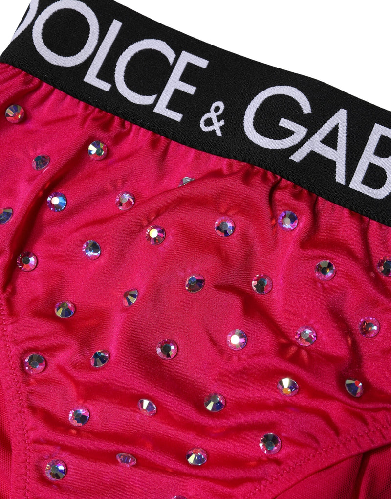 Culotte taille haute rose ornée du logo Dolce & Gabbana