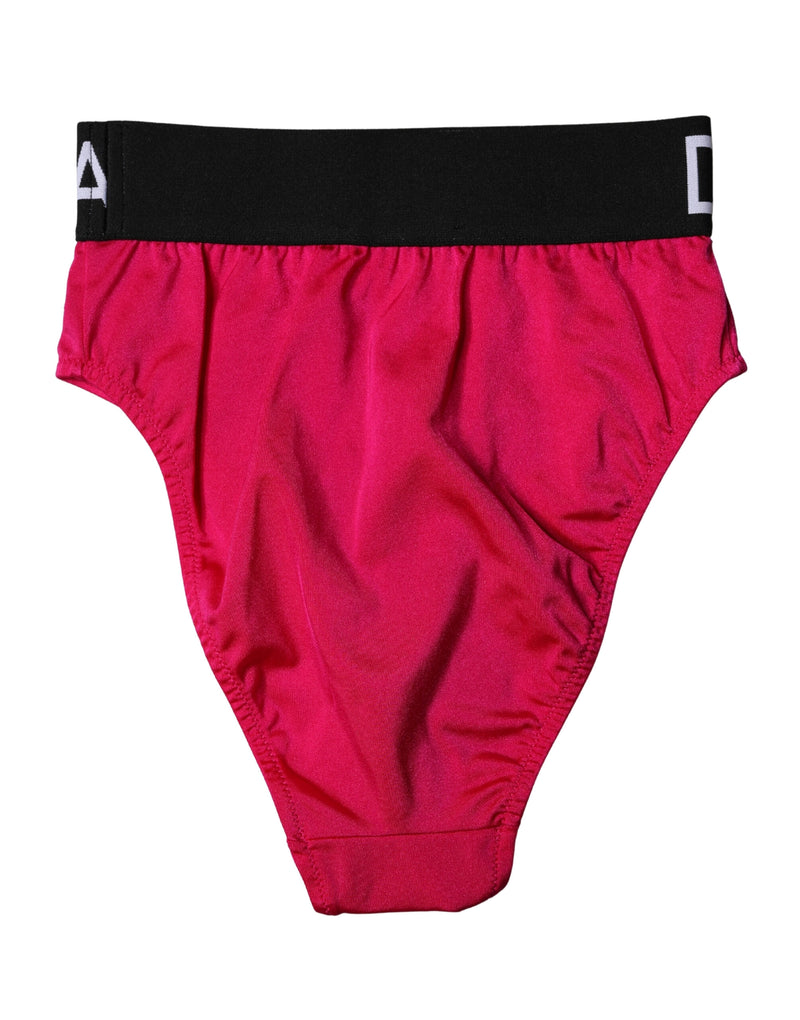 Culotte taille haute rose ornée du logo Dolce & Gabbana