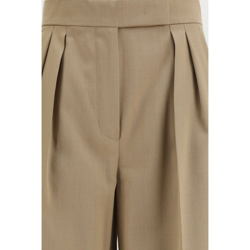 Max Mara Beige Wool Oves Aries Pants