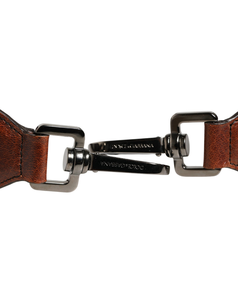 Tracolla accessorio per borsa in pelle vellutata effetto cavallino marrone Dolce & Gabbana