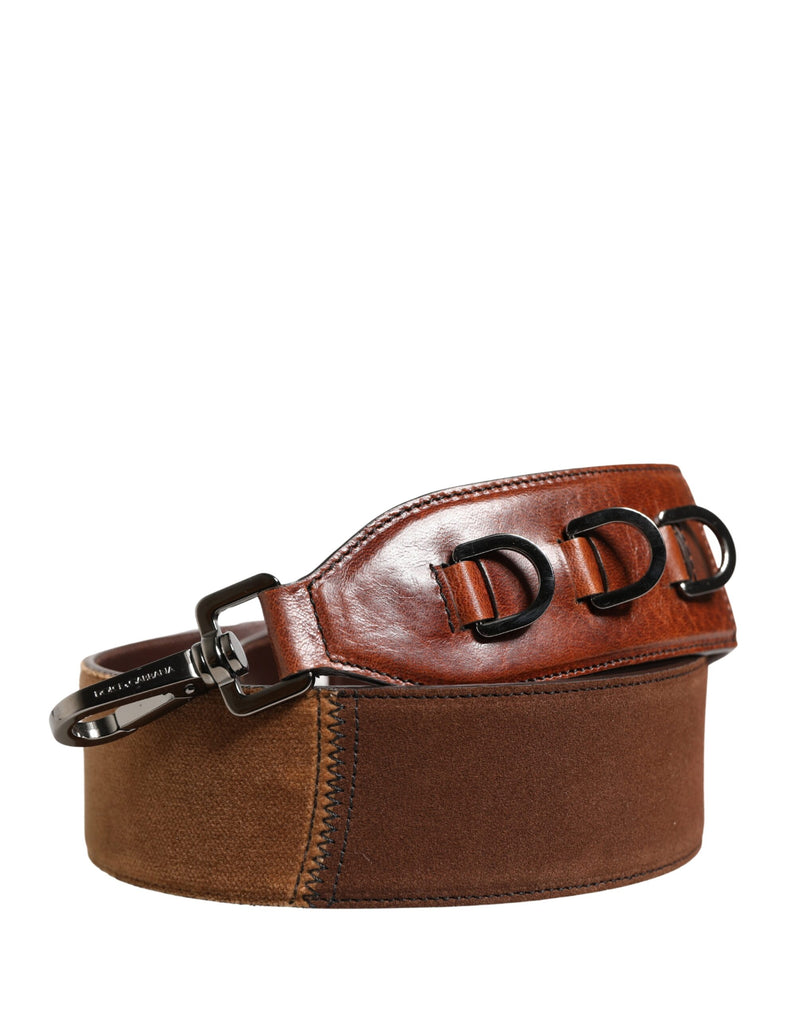 Tracolla accessorio per borsa in pelle vellutata effetto cavallino marrone Dolce & Gabbana