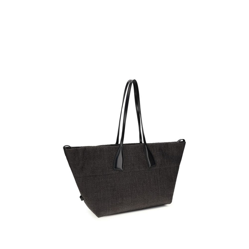 Balmain Black Raffia Shoulder Bag