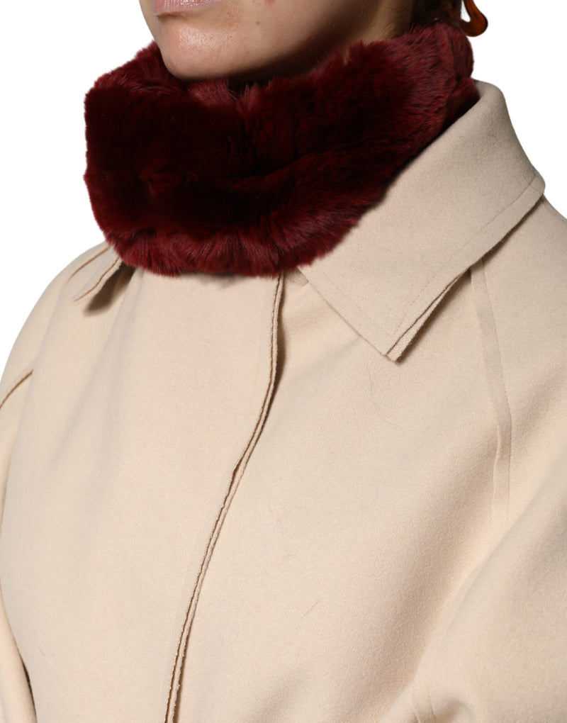 Écharpe tour de cou en fourrure d’agneau rouge Dolce & Gabbana pour femme, 50cm x 8cm