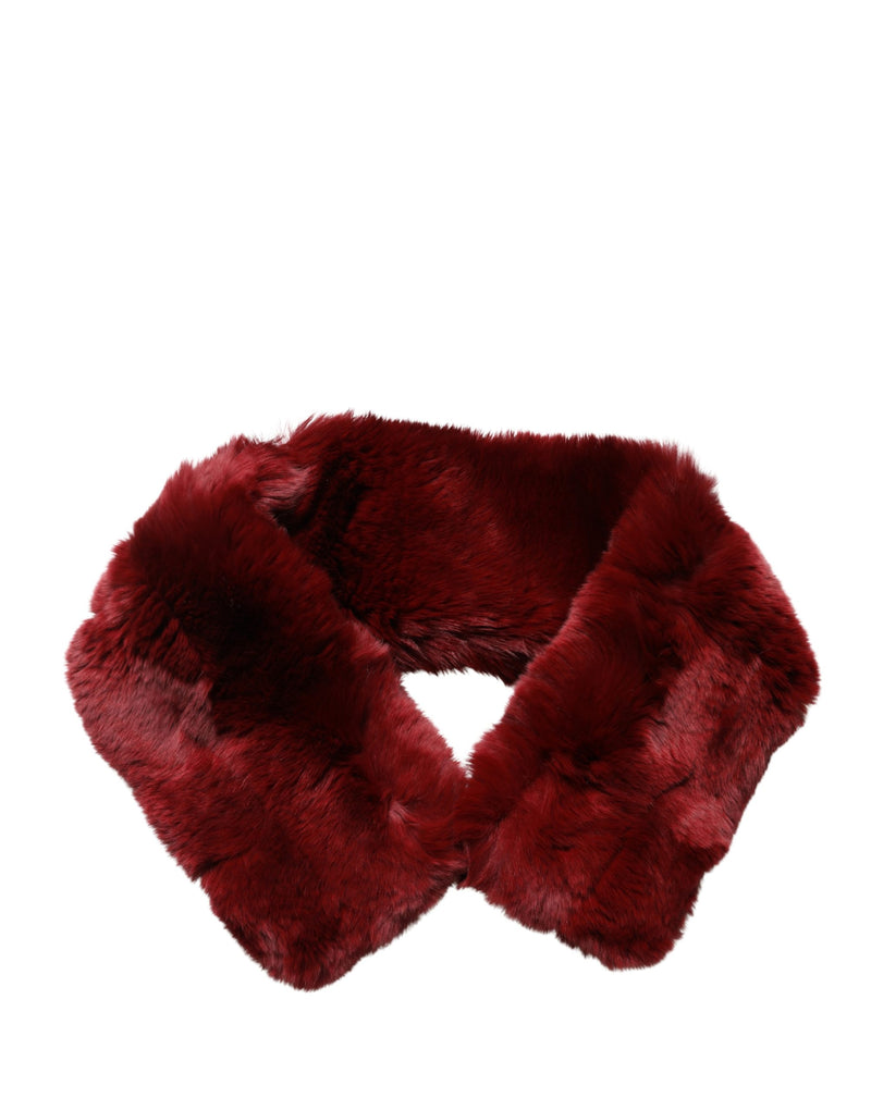 Écharpe tour de cou en fourrure d’agneau rouge Dolce & Gabbana pour femme, 50cm x 8cm