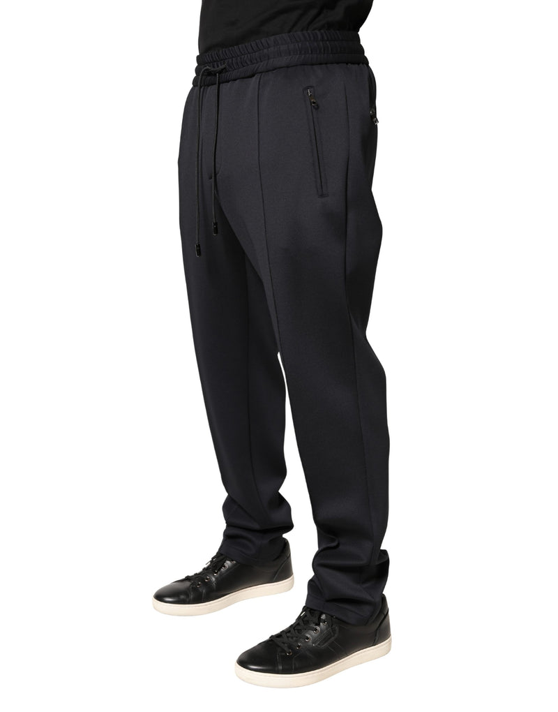 Calça jogger skinny preta de poliéster Dolce & Gabbana