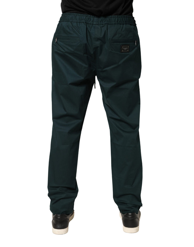 Dolce & Gabbana Green Cotton Skinny Men Jogger Trouser Pants