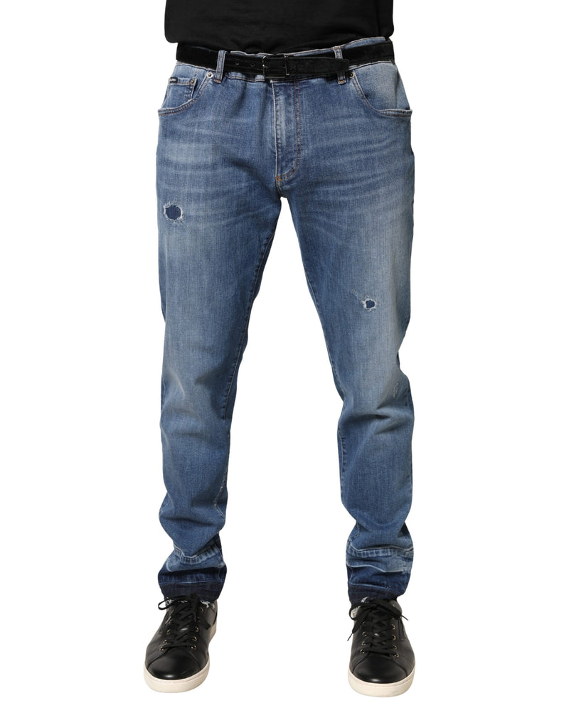 Vaqueros pitillo Dolce & Gabbana azules de algodón desgastados