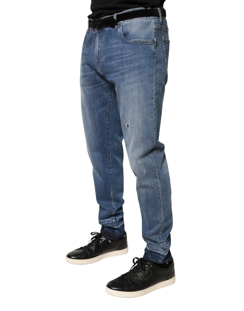 Vaqueros pitillo Dolce & Gabbana azules de algodón desgastados