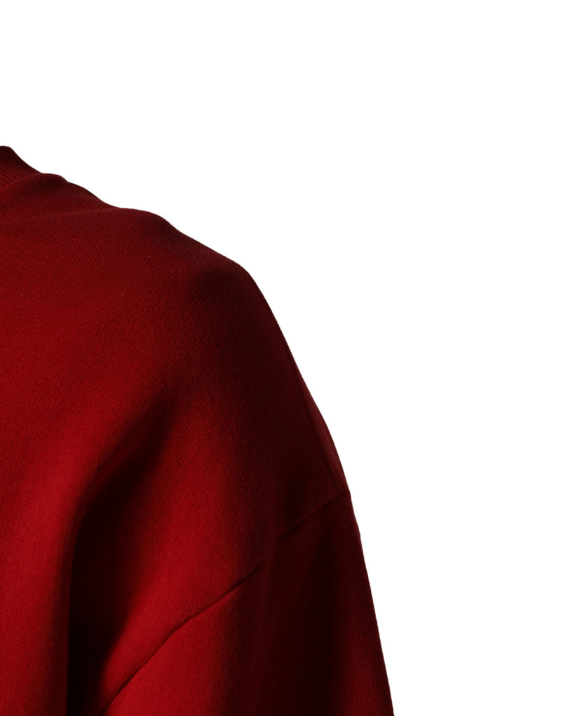 Dolce & Gabbana Red Graphic Crew Neck Men Sweatshirt Sweater
