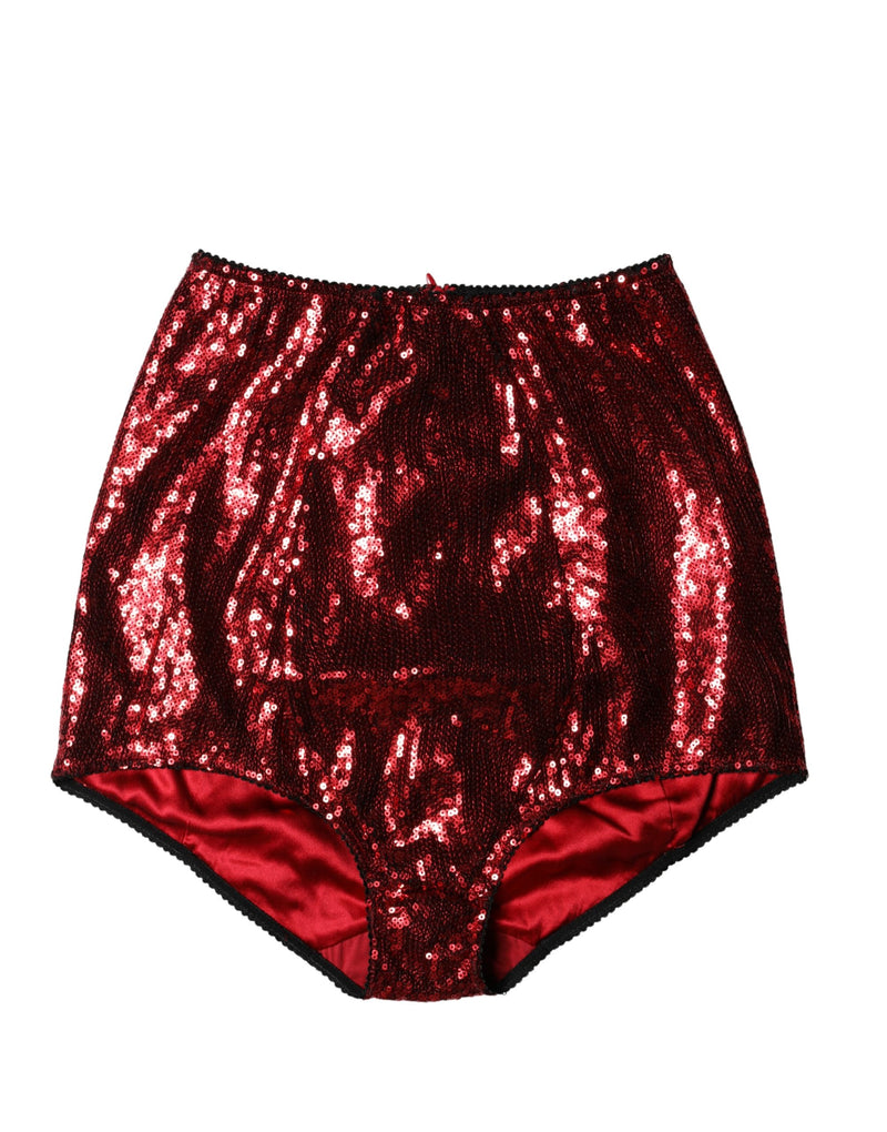 Faja de talle alto roja adornada con lentejuelas Dolce & Gabbana