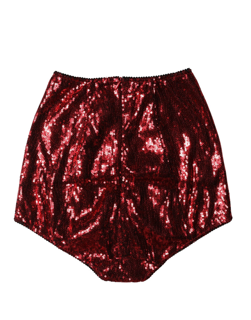 Faja de talle alto roja adornada con lentejuelas Dolce & Gabbana