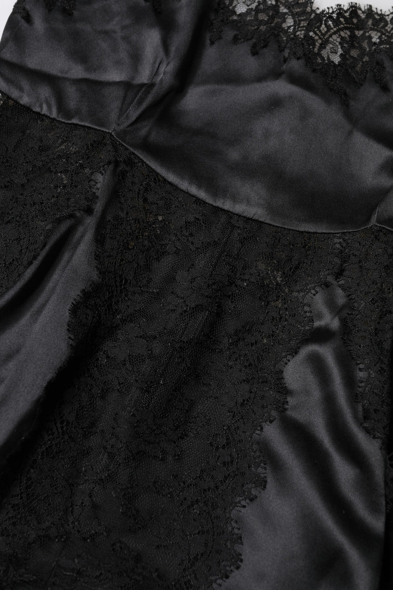 Top lingerie in seta nera con bordi in pizzo Dolce & Gabbana