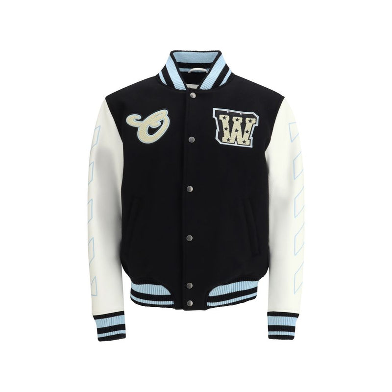 Off-White Black Wool Oves Aries Bomber