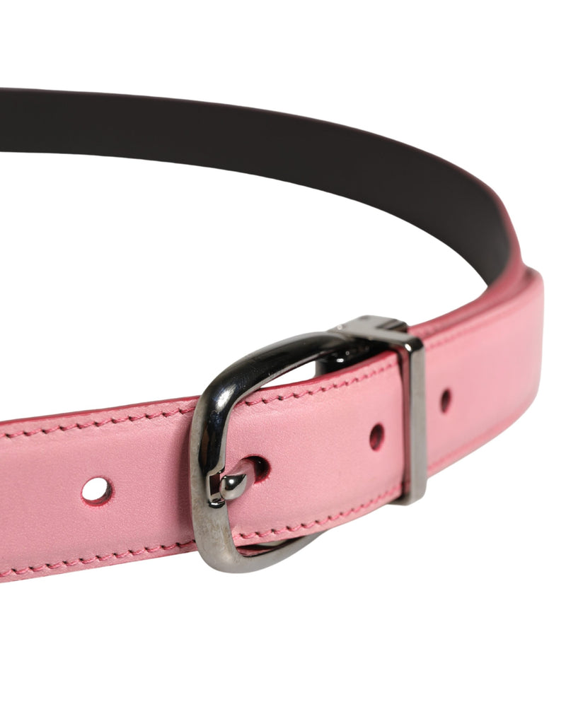 Ceinture classique en cuir rose avec boucle en métal Dolce & Gabbana pour homme