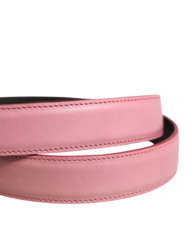 Ceinture classique en cuir rose avec boucle en métal Dolce & Gabbana pour homme