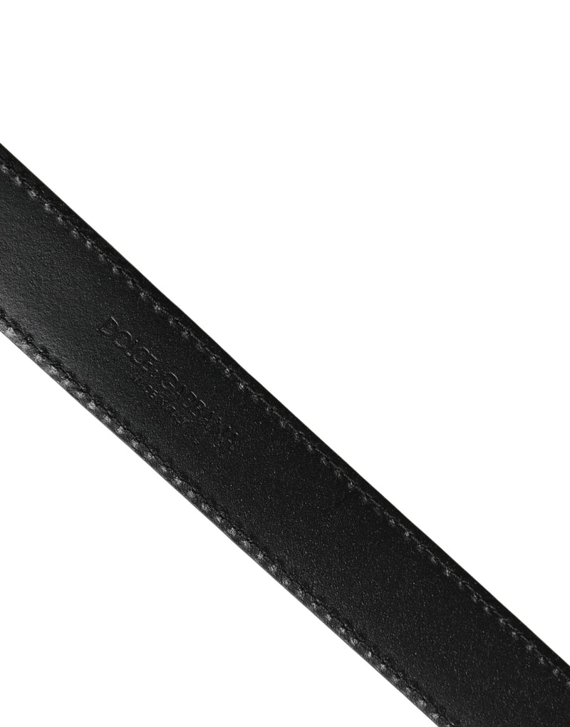 Dolce & Gabbana Men Silver Classic Leather Square Buckle Belt