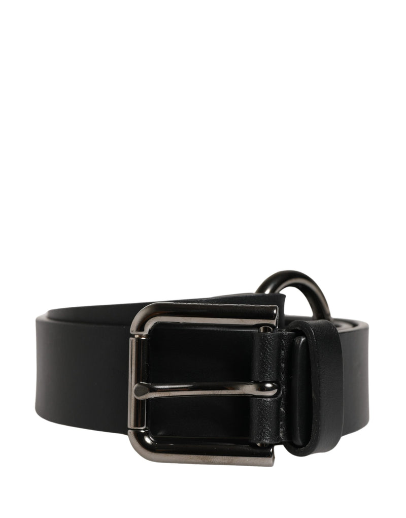 Cinturón de piel de becerro negra con hebilla metálica para hombre de Dolce & Gabbana