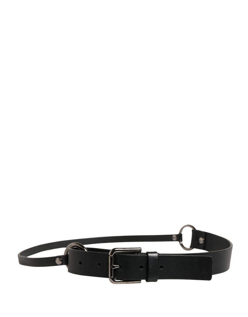Cinturón de piel de becerro negra con hebilla metálica para hombre de Dolce & Gabbana