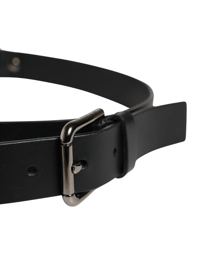 Cinturón de piel de becerro negra con hebilla metálica para hombre de Dolce & Gabbana