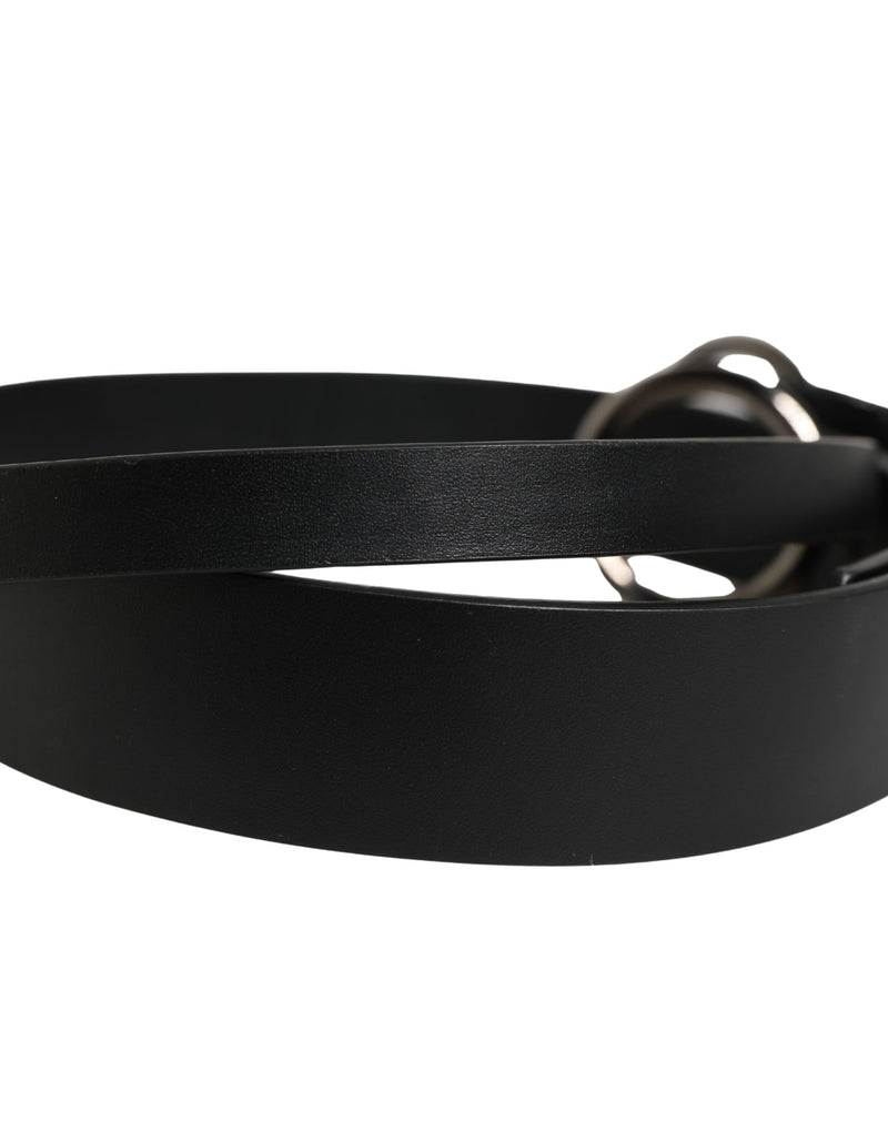 Cinturón de piel de becerro negra con hebilla metálica para hombre de Dolce & Gabbana