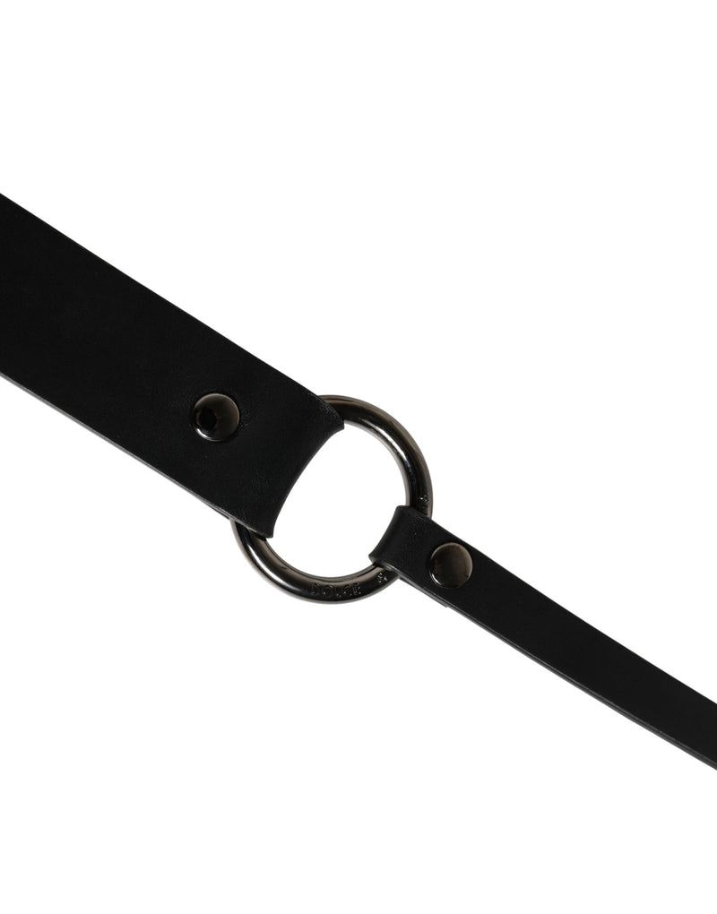 Cinturón de piel de becerro negra con hebilla metálica para hombre de Dolce & Gabbana
