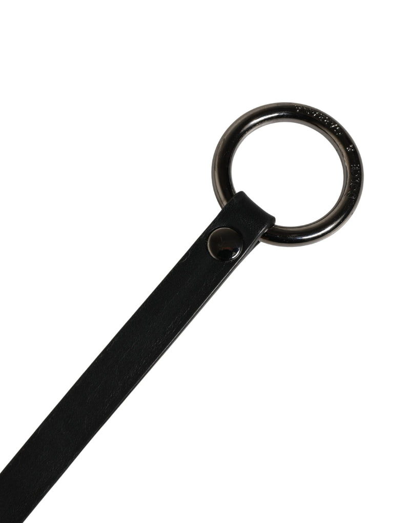 Cinturón de piel de becerro negra con hebilla metálica para hombre de Dolce & Gabbana