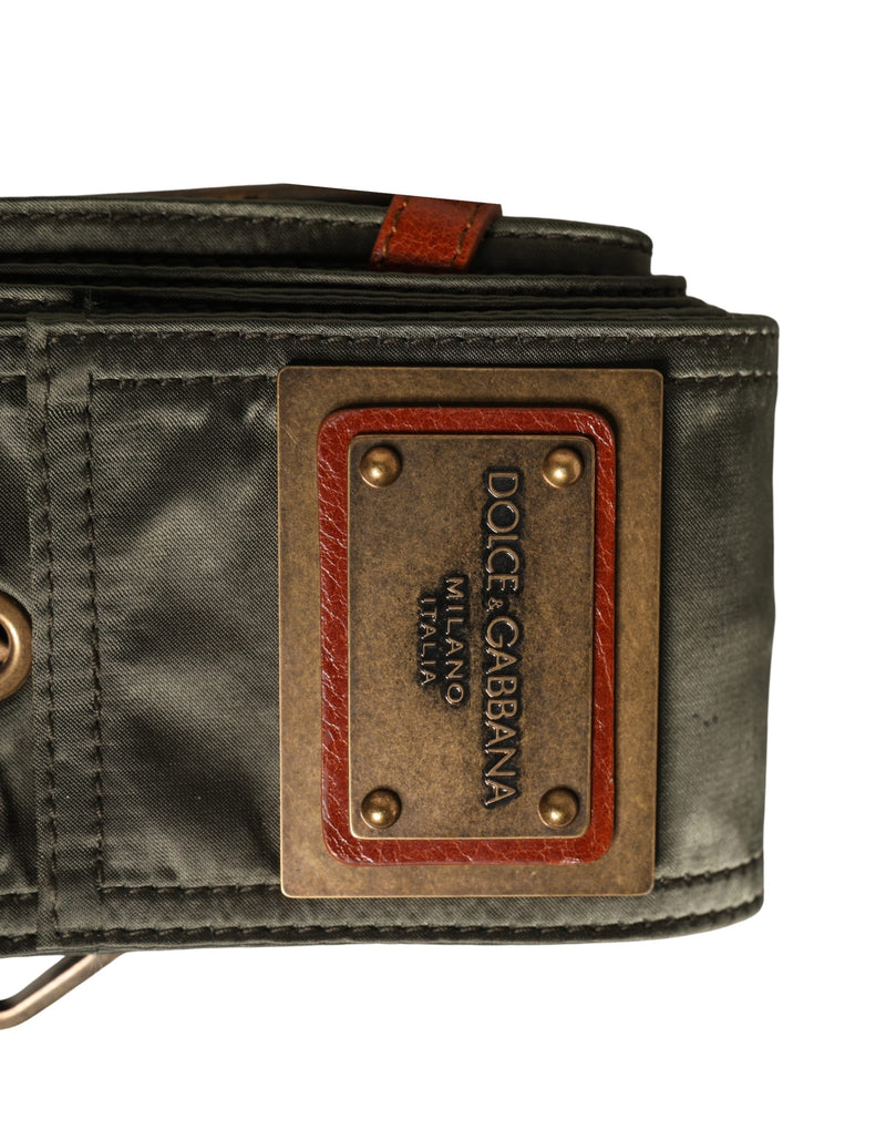 Ceinture large pour homme en cuir noir à boucle métallique DG Dolce & Gabbana