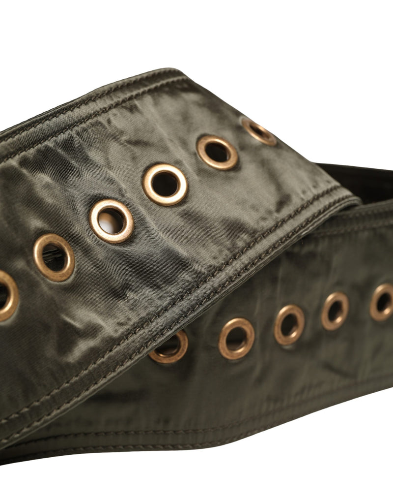 Ceinture large pour homme en cuir noir à boucle métallique DG Dolce & Gabbana