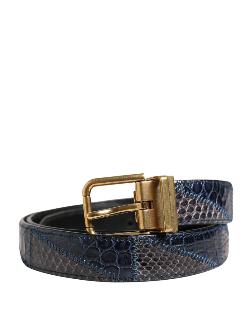 Cinto masculino Dolce & Gabbana de couro multicolorido com fivela de metal