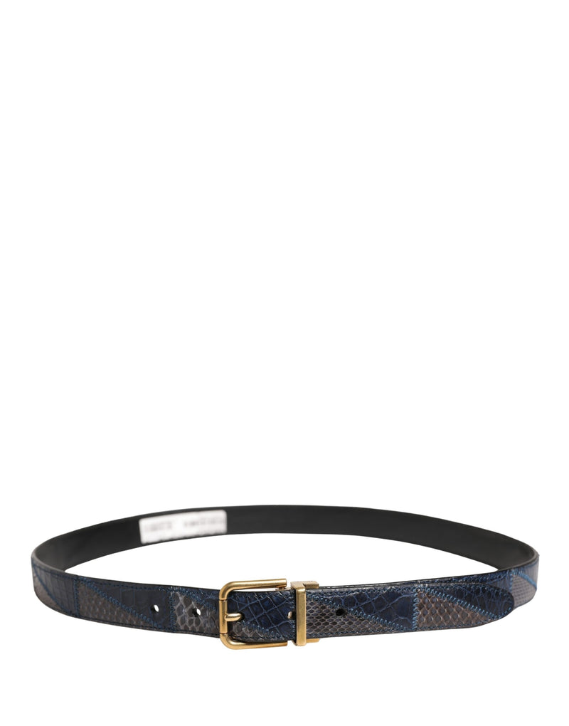 Cinto masculino Dolce & Gabbana de couro multicolorido com fivela de metal