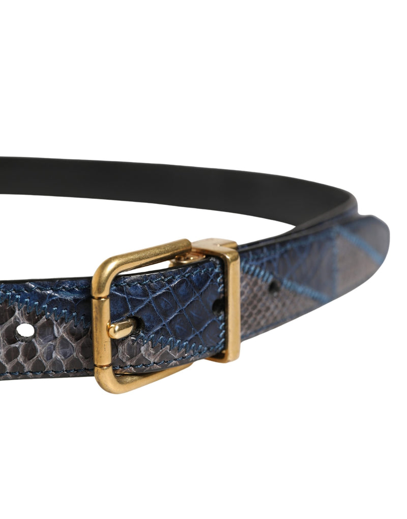 Cinto masculino Dolce & Gabbana de couro multicolorido com fivela de metal