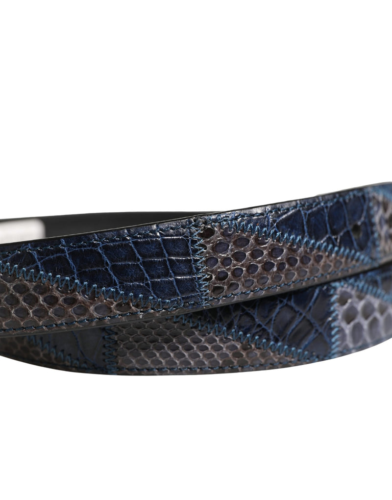 Cinto masculino Dolce & Gabbana de couro multicolorido com fivela de metal