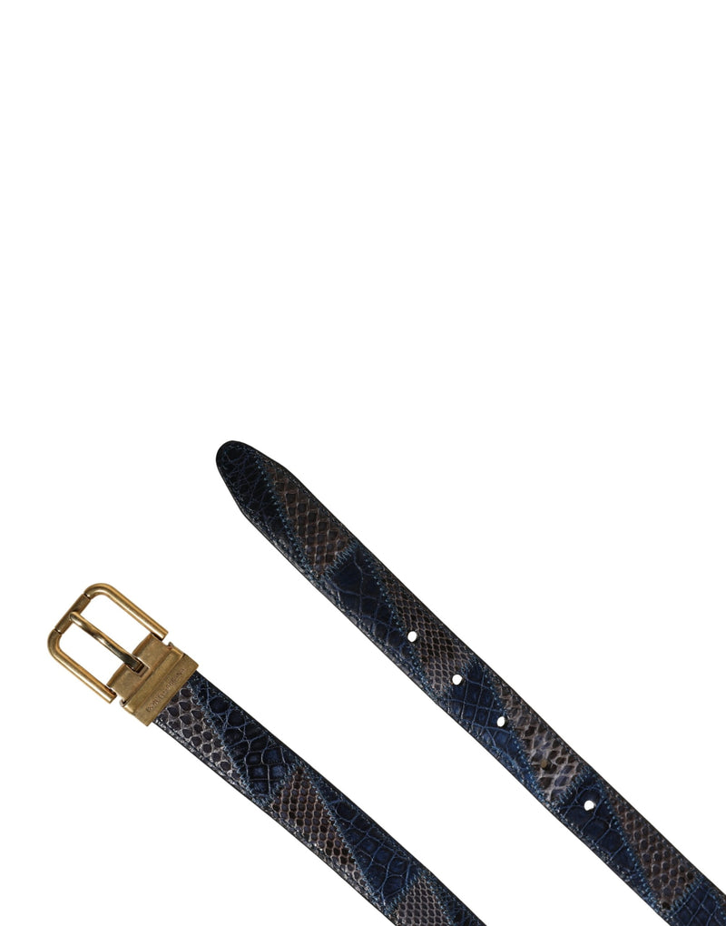 Cinto masculino Dolce & Gabbana de couro multicolorido com fivela de metal
