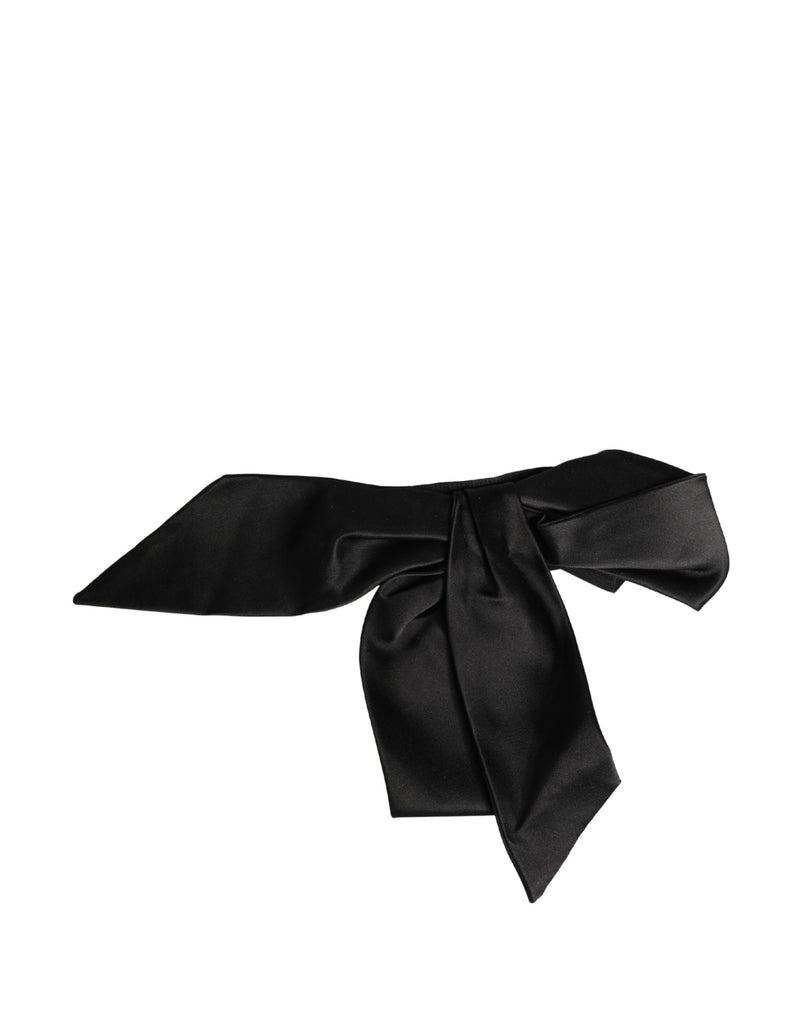 Cinto feminino largo Dolce & Gabbana para cintura, de faixa de cetim de seda preta