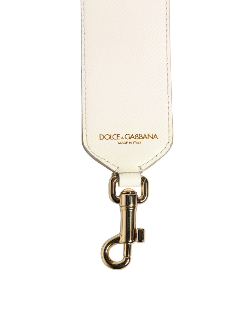 Bandoulière accessoire en cuir blanc et bleu à motif floral et clous Dolce & Gabbana