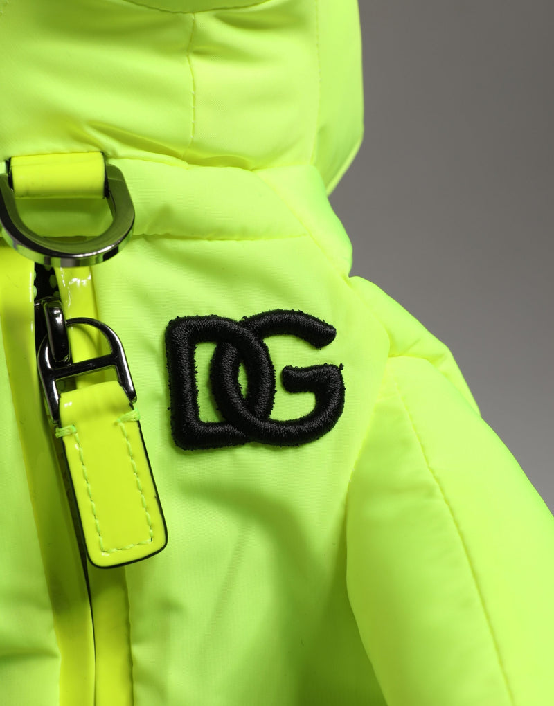 Bolsa de poliéster verde com silhueta de animal e cinto de cintura Dolce & Gabbana