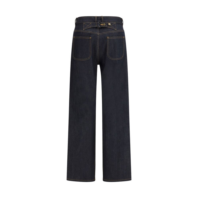 Vaqueros rectos de algodón azul Thom Browne