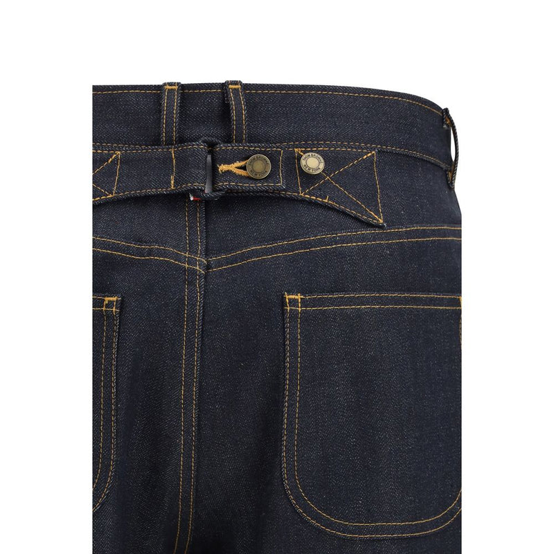 Vaqueros rectos de algodón azul Thom Browne