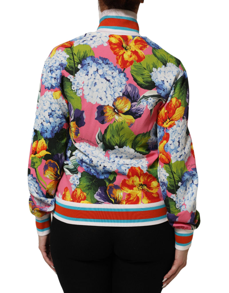 Jaqueta cardigan com zíper Dolce & Gabbana e estampa floral multicolorida