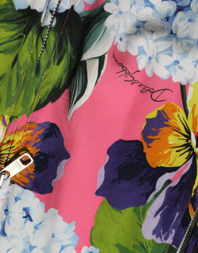 Jaqueta cardigan com zíper Dolce & Gabbana e estampa floral multicolorida