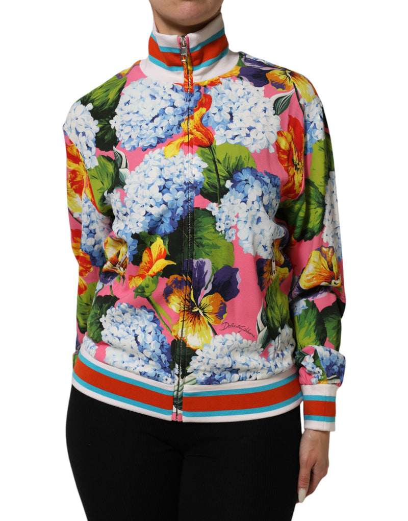 Jaqueta cardigan com zíper Dolce & Gabbana e estampa floral multicolorida